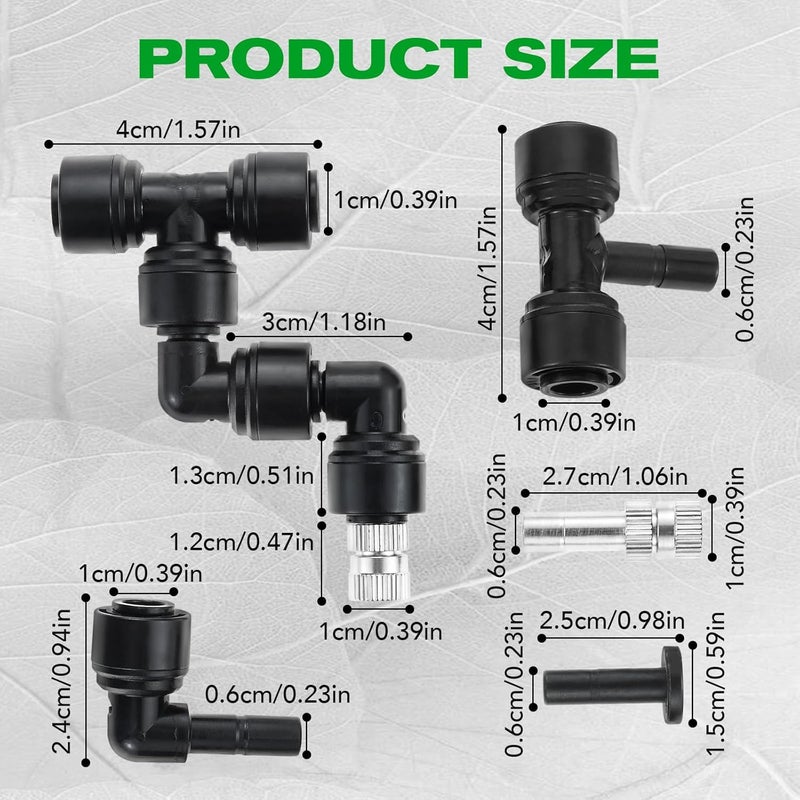 DRELD 4 Pack 1/4'' Reptile Mister Nozzles, 360° Adjustable Reptile Misting Nozzles, Reptile Fogger Fine Mist Cooling System Nozzles for Reptile Terrarium Tank, Full Water Coverage, Garden Patio Greenhouse - Image 2